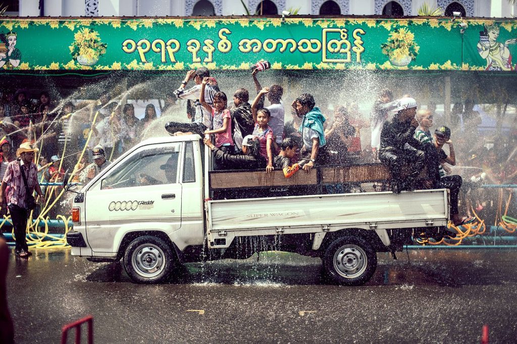 By Theis Kofoed Hjorth from Copenhagen, Denmark - Yangon thingyan, CC BY-SA 2.0, https://commons.wikimedia.org/w/index.php?curid=57651664